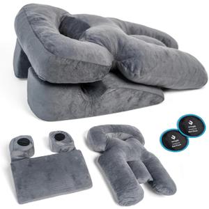 Zomaple Face Down Pillow After Eye Surgery  Memory Foam, Washable Cover, & Ventilated Design  Facedown Pillow for Sleeping, BBL Equipment, Retinal & Vitrectomy Recovery (Grey)