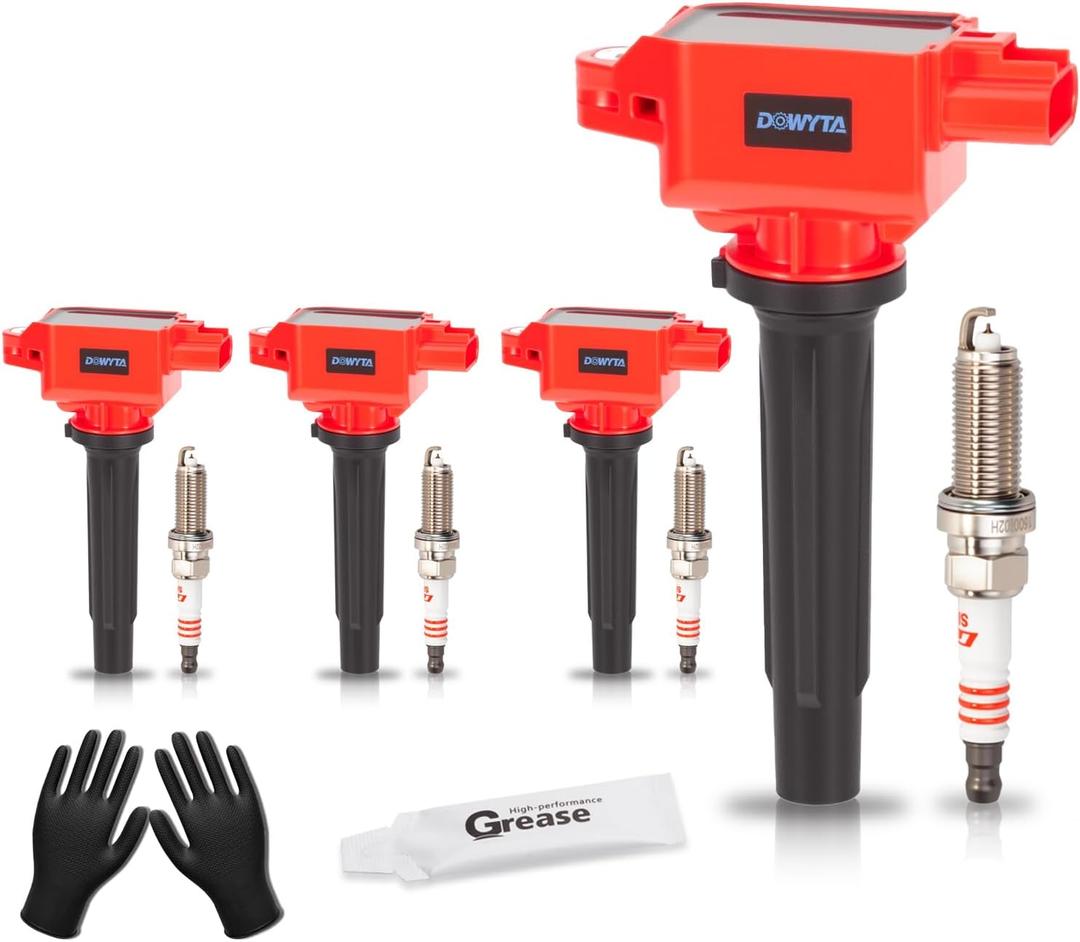 Set of 4 Upgraded Ignition Coil Pack and Iridium Spark Plugs fits for Mazda CX-5 2013-2018, 3 2012-2019, 3 Sport 2014 2016-2018, 6 2014-2017, MX-5 Miata 2016-2018, CX-3 2016-2020