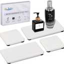 4PCS Water Absorbing Stone Tray for Sink, Fast Drying Stone Sink Tray, Water Absorbent Diatomite Trays, Diatomaceous Coaster, Stones Drying Trays for Bathroom Sinks and Kitchen Counter (White)