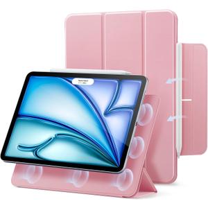 ESR for iPad Pro 13 Inch Case (M5/M4) 2025/2024, Powerful Magnetic Attachment, Slim Trifold Stand Case, Supports Pencil Pro & Pencil(USB-C), Auto Wake/Sleep, Rebound Series, Pink