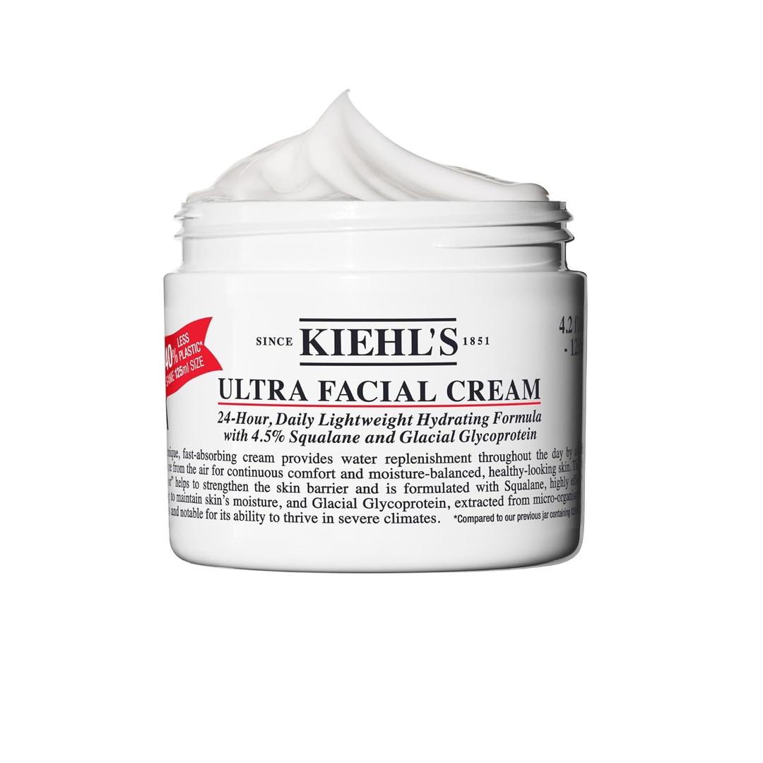 Kiehl's Ultra Facial Cream, with 4.5% Squalane to Strengthen Skin's Moisture Barrier, Skin Feels Softer and Smoother, Long-Lasting Hydration, Easy and Fast-Absorbing, Suitable for All Skin Types