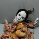 Scary Halloween Decorations Outdoor Hanging Swinging Doll Girl with Sound & Slap Activated, Light Up Eyes Creepy Sound Expressions, Large Scary Halloween Decor Props for Indoor Outside