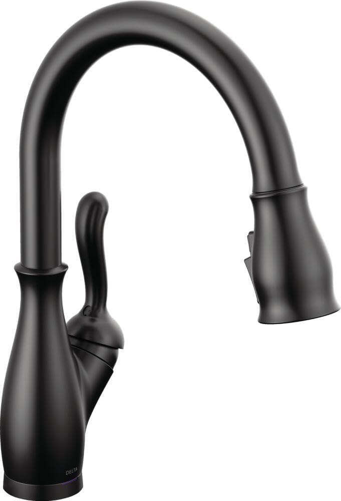 Delta Faucet Leland Touch Kitchen Faucet with Touchless Technology, Kitchen Faucet with Pull Down Sprayer, Black Kitchen Sink Faucet, Touchless Kitchen Faucet, Matte Black 9178TL-BL-DST