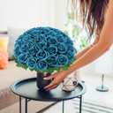 72 Pcs Artificial Roses Teal Fake Silk Roses Realistic Roses Faux Flower Indoor Wedding Home Decor, Birthday Decorations