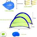 Poray Soccer Goal for Kid Easy-up Set of Two Portable Soccer Net 210D Oxford with 8 Field Marker Cones Extra Stakes Fun for Backyard and Soccer Training