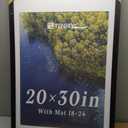 20x30 Poster Frame, 18x24 Mat, Black Wood, 1 Pack, for Picture