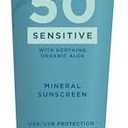 BLUE LIZARD Sensitive Mineral Sunscreen with Zinc Oxide 50+ Water Resistant UVAUVB Protection with Smart Cap Technology Fragrance Free, Sensitve, SPF 50 - - Tube, Unscented, 5 Fl Oz Exp 2027/07