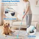 Carpet Rake for Pet Hair Removal - 54''Adjustable Long Handle Carpet Rake, 3 in 1 Reusable Silicone Carpet Broom with 2 Lint Scrapers, Pet Hair Remover Broom for Rugs, Mats, Couch, Car Interiors