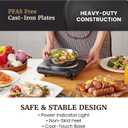 Elite Gourmet Countertop Electric Burner, 1000W Cast Iron Hot Plate, 7 Heat Settings, Portable Cooktop for RV, Dorm, Office & Small Kitchens, Road-Ready & Compact