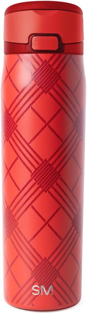Simple Modern Mesa Loop | Christmas Water Bottle with Straw | 24oz Cup Holder Friendly Insulated Stainless Steel Bottles for Travel, School | Holiday Gifts for Women Men Her Him | Holiday Flannel