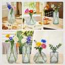 Glass Bud Vases Set of 4,Small Vase for Flowers,Clear Vintage Embossed Mini Vases,Flower Arrangements in Vases for Party or Home Decor (A)