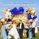 187PCS Royal Blue and Gold Balloons Arch Garland Kit, 5 10 12 18inch Royal Blue and Gold White Balloons with Gold Foil Balloons for Baby Shower Anniversary Wedding New Year Birthday Party Decorations