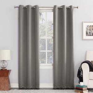 Sun Zero Easton Energy Saving Blackout Grommet Curtain Panel, 40" x 54", Gray (Grey)