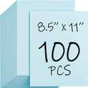 100 Sheets Blue Cardstock 8.5 x 11, 92lb/250gsm Colored Card Stock Printer Paper, Thick Cardstock Cover Stock for Invitations, Printing, Invitations, Cards