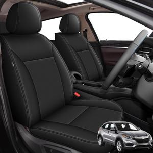 1:1 Custom 2 Front Seat Covers Fit for 2016-2022 Honda HRV/HR-V EX,LX,Sport,EX-L,Touring: Luxury Leather Car Seat Covers Waterproof Seat Cushion - Easy to Install (2 Front Seat, Black)