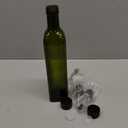 AOZITA 17oz Glass Olive Oil Bottle Dispenser - 500ml Green Oil and Vinegar Cruet with Pourers and Funnel - Olive Oil Carafe Decanter for Kitchen