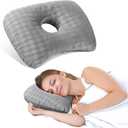 Cozyhealth Ear Piercing Pillow with a Hole for CNH and Ear Pain Inflammation Pressure Sores for Side Sleepers, Adjustable Ear Guard Pillow Cotton and Polyester Side Sleeper Pillow (Grey)