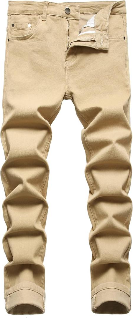 JUNBAOSS Men's Slim Fit Stretch Jeans Ripped Skinny Jeans for Men, Distressed Straight Leg Fashion Comfort Flex Waist Pants (38)