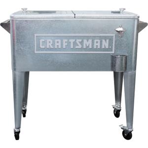 LEIGH COUNTRY Craftsman 80-Qt Galvanized Cooler, with Wheels for Outdoor/Patio/Porch