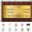 7x5ft Golden Ticket Backdrop Chocolate Factory Backdrops Candy Party Photo Booth Props Birthday Party Background Holiday Party Supplies Photo Props YUNBYC356