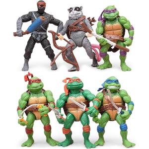 4.7" Turtles Action Figures 6PCS Figure Bundle Toys Collection Birthday for Kids