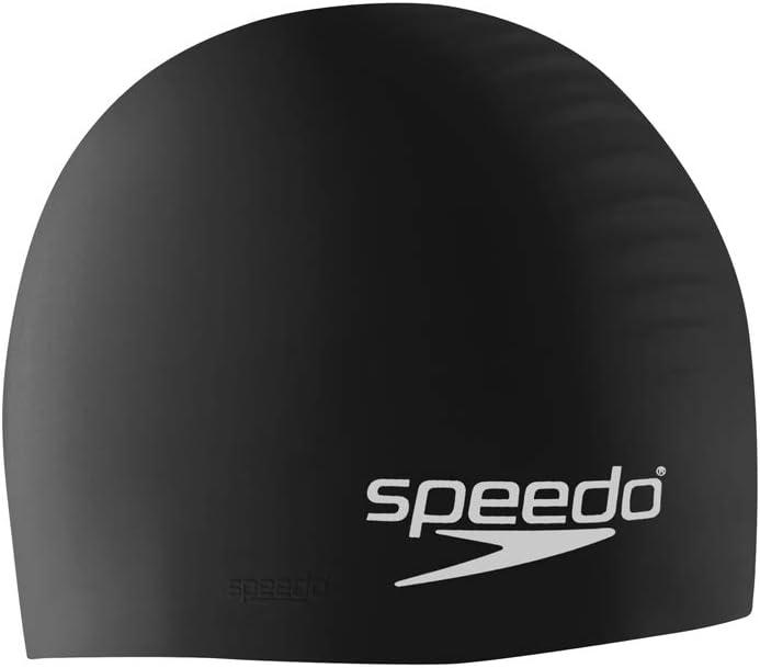 Speedo Unisex-Youth Swim Cap Silicone Junior (Black)