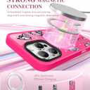 4 x GVIEWIN Magnetic for iPhone 16 Pro Max Case Compatible with Magsafe, [Screen & Camera Lens Protector] Fashion Pattern Translucent Shockproof Phone Cover for 16 Pro Max 6.9" (Starry Butterfly/Rosy)