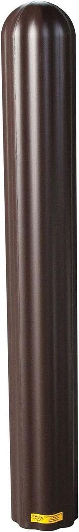 Eagle Bollard Covers for 4 Inch Poles - 56" Tall, Durable Fluted HDPE Plastic - Trimmable Brown Bollard Post Sleeve for Parking Lots, Warehouses, and Loading Docks, 1732BR