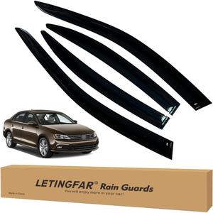 Window Visors Rain Guards for Volkswagen Jetta 2011 2012 2013 2014 2015 2016 2017 2018 Accessories, Wind Deflectors Vent Shades for Volkswagen Jetta