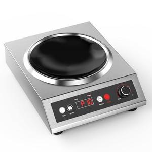 VEXMAECY 1800W Electric Wok Used For Home And Commercial,Induction Wok With Concave Surface Stainless Steel Strong Power Dual Control Mode 10 Power And Temp 24H Timer Induction Cooktop For Cooking