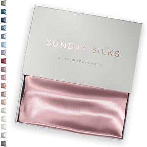 SUNDAYSILKS™ Premium Silk Pillow Cases | 100% Mulberry Silk Pillowcase with Zipper, All Sides Real 22 Momme Grade 6A Silk, Standard Queen, King Size [Pure White]