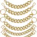 PH PandaHall 6pcs Shoe Charms Chains, 3 Styles Gold Shoe Charms DIY Hanging Shoe Chains with Snap Clasps for Man Women Adults Clog Sandals Casual Shoes Accessories