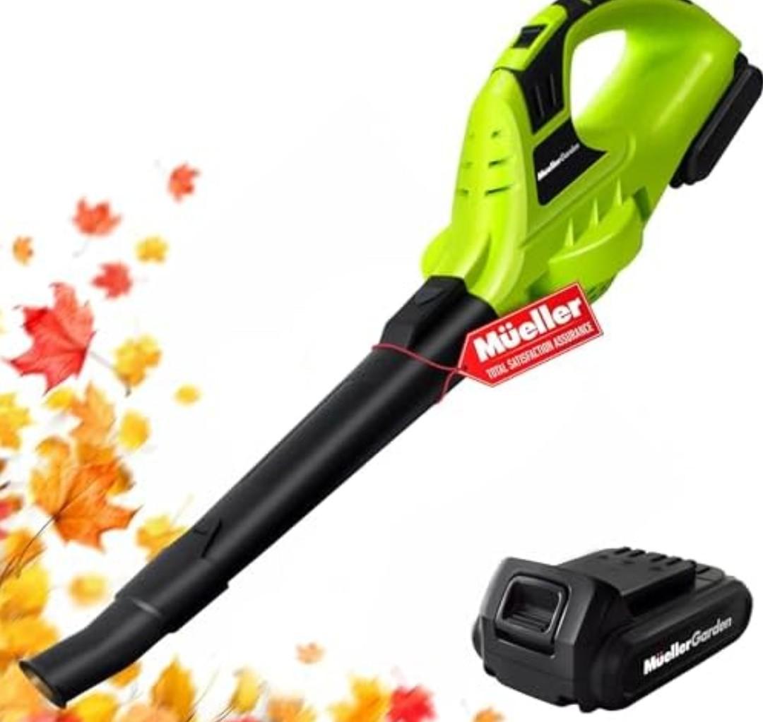 Mueller UltraStorm Cordless Leaf - Snow Blower, 130 MPH, 180 CFM Powerful Motor, Electric Leaf Blower for Lawn Care, Battery Powered Blower for Snow