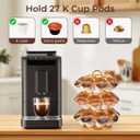 K Cup Holder, Carousel Coffee Pod Holder Compatible with 27 K Cup, Spins 360-Degrees, 3 Tier K Cup Organizer for Kitchen Counter Home or Office Storage, Anti-Slip Base, No Assembly, Gold