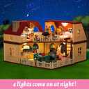 Family Cozy Cabin Doll House Playset, Dollhouse Furniture and Accessories,DIY Cottage Pretend Play Dollhouses, for Toddlers, Boys & Girls