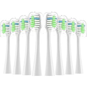 Replacement Toothbrush Heads Fits for Waterpik Complete Care 9.0 (CC-01), Care 5.0 (WP-862) Sonic Electric Tooth Brush Refill(8-pc), Pisonicleara