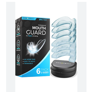 HONEYBULL Mouth Guard for Grinding Teeth [6 Pack] Comes in 2 Sizes for Light