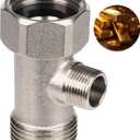Hibbent Bidet T Adapter, Metal T Valve for Bidet(7/8 x 7/8 x 3/8), 3 Way Tee Connector Bidet Attachment for Toilet