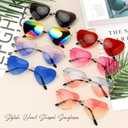 Heart Sunglasses Womens Trendy Sunglasses for Women Halloween Party Favors Fashion Cute Cool Metal Frame