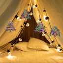 Hummingbird Christmas Ornament, 4 Pack 2D Acrylic Winter Decorations, Colorful Stacked Bird Holiday Home Decor (Large)