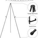 Easel Stand for Wedding Sign & Poster Display 63'' Portable Art Easel for Floor Adjustable Metal Easel Black