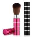 2Pcs Retractable Kabuki Makeup Brush, Portable Travel Foundation Brush Loose Powder Brush Blush Makeup Brushes Face Liquid Foundation Sunscreen Brush Extensible Contour Makeup Brush with Cover