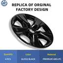 17 Inch Gloss Black Wheel Skins Compatible with 2019-2026 Toyota RAV4 XLE, Hybrid LE & Hybrid XLE, Fits OEM Alloy Wheels #426110R390, Not Fit Base LE Gas Models, Snap-On Rim Covers 4-Pack