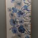 Framed Flowers Canvas Wall Art - Indigo Floral Canvas Pictures Living Room Wall Decor Botanical Canvas Prints Painting Abstract Artwork Bedroom Office Home Decor 20"x 40"
