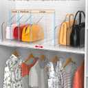 Rose Purse Dividers for Closet, 2 Pack Clear Clutch Purse Closet Organizers, Adjustable Handbag Storage Organizers, Plastic Bookshelf Separator Dividers for Bedroom Office