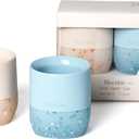 Moonkie Silicone Baby Cups 4 Months+ | Tiny Open Training Cups for Infants with Confetti Sprinkles | Baby-Led Weaning Essential | 2 oz (Ether/Ivory, 2 Pack)