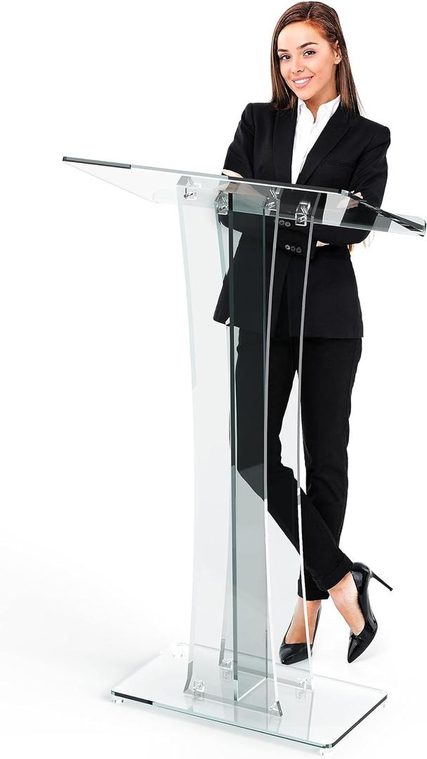 Acrylic Podium Stand Portable Pulpits for Churches Clear Podium Lectern Shtender Hostess Stand Presentation Events Teacher Podium for Classroom Church Pulpit Transparent Modern Lecterns & Podiums