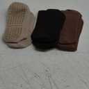 yeuG 3 Pairs Non Slip Pilates Socks with Grips for Women, Crew Grip Socks for Yoga, Barre, Hospital, Barefoot Workout