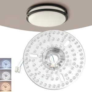 8.7" LED Engine Replacement Upgrade Retrofit Kit for Ceiling Light 3300LM Bright 3CCT 3000K 4000K 6000K 120V 36W, Live & Neutral 2-Wires Connection, Magnetic Easy Mount (cover or globe NOT included)