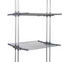 Clothes Drying Rack 3-Tiers with Retractable Trays, Collapsible Shelves, Rolling and Base with Casters, Stainless Laundry Dryer Indoor or Outdoor Standing Rack